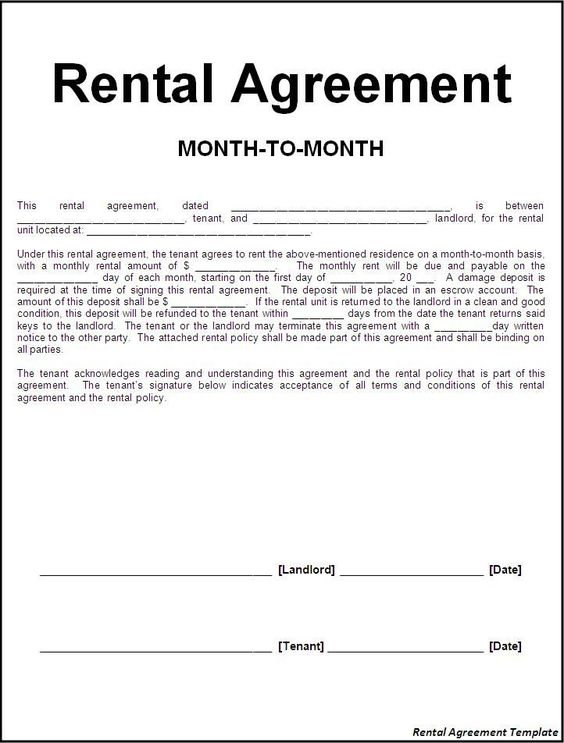 Rental Agreement Template 1